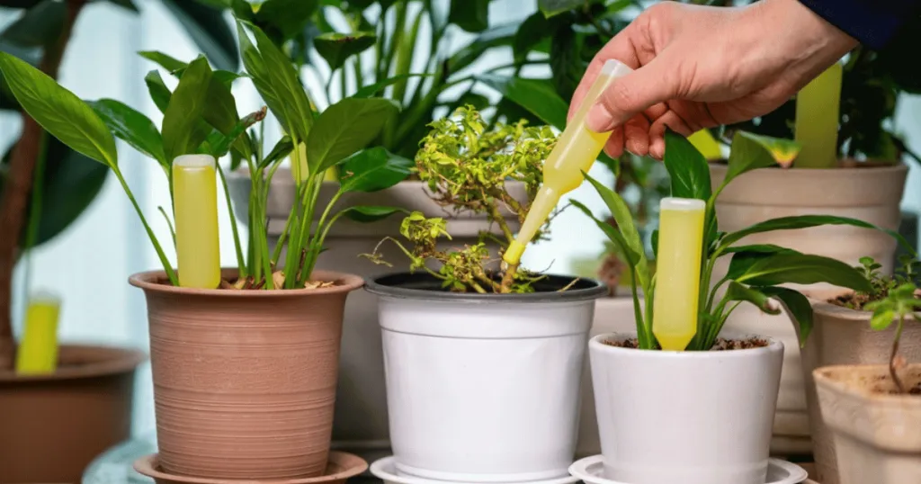Liquid vs slow-release fertilizer for office plants