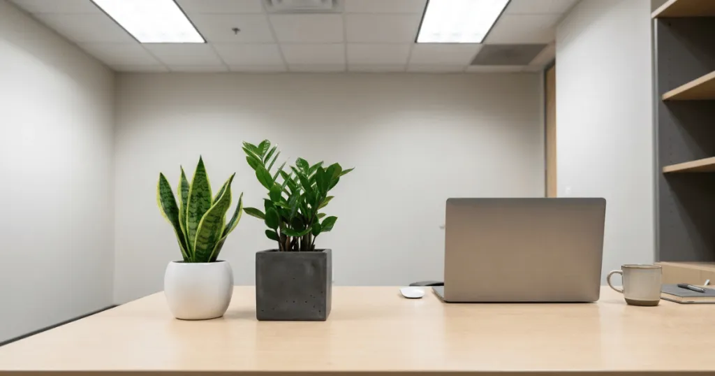 best small plants for office desk with no windows