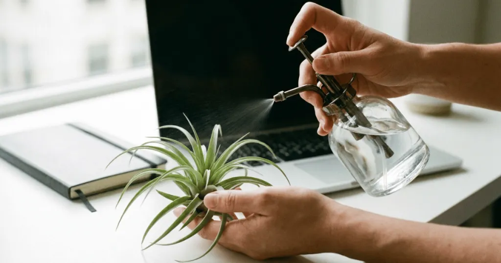 how to care take for air plants in office?
